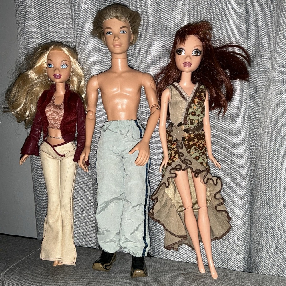 3 My Scene Doll Chelsea Hudson Chelsea Vintage Y2K Mattel Dress Shoes Outfit Lot